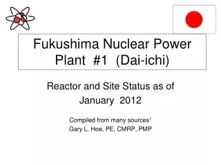 Fukushima Nuclear Power Plant #1 (Dai-ichi)