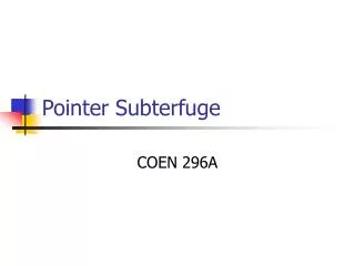 Pointer Subterfuge