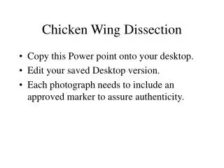 Chicken Wing Dissection