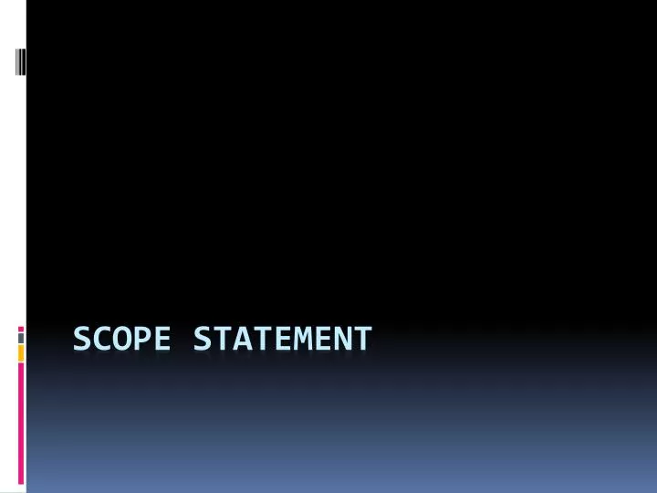 scope statement
