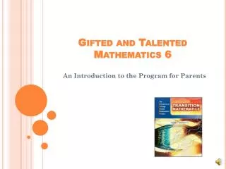 Gifted and T alented Mathematics 6
