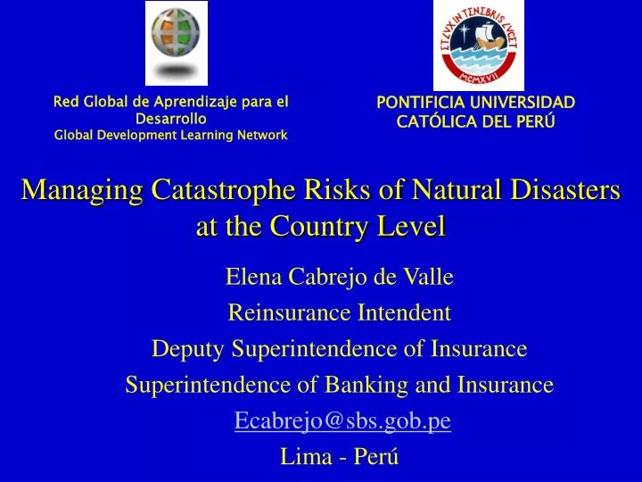 managing catastrophe risks of natural disasters at the country level