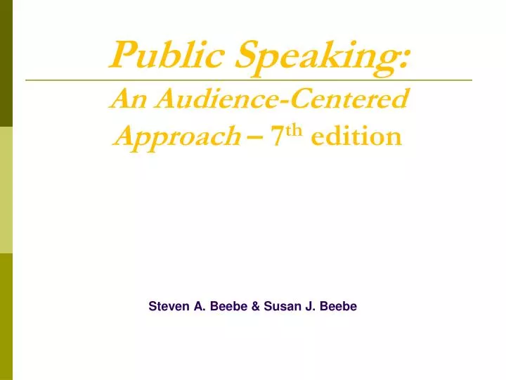 public speaking an audience centered approach 7 th edition
