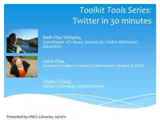 Toolkit Tools Series: Twitter in 30 minutes