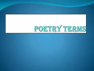 Poetry Terms