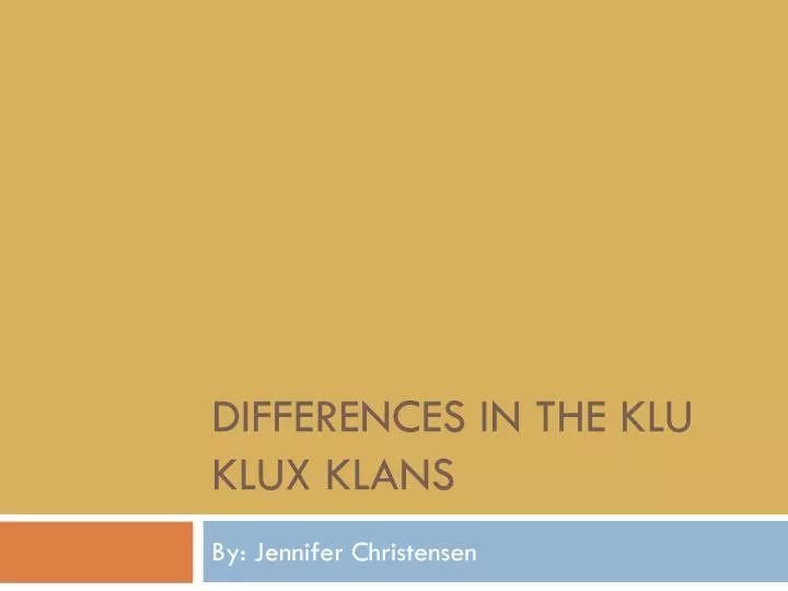 differences in the klu klux klans