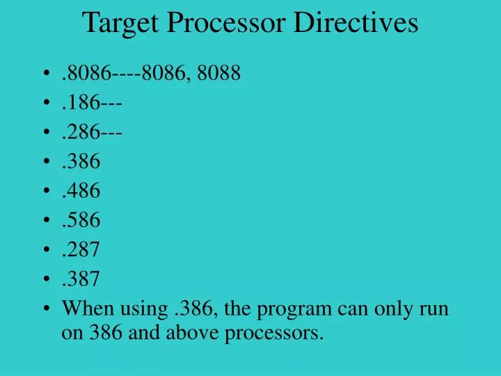 target processor directives
