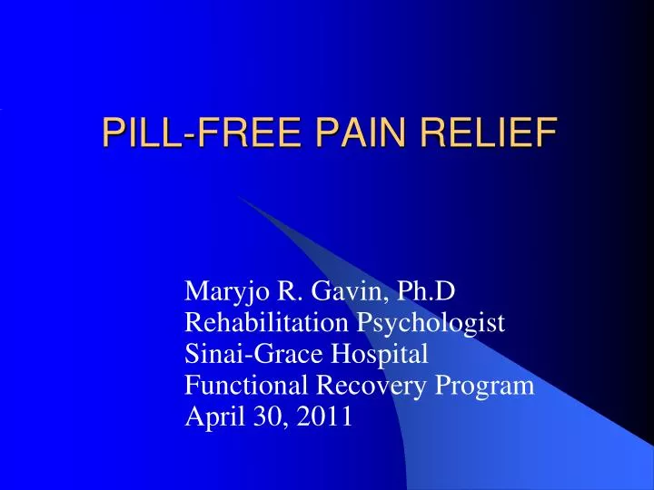 pill free pain relief