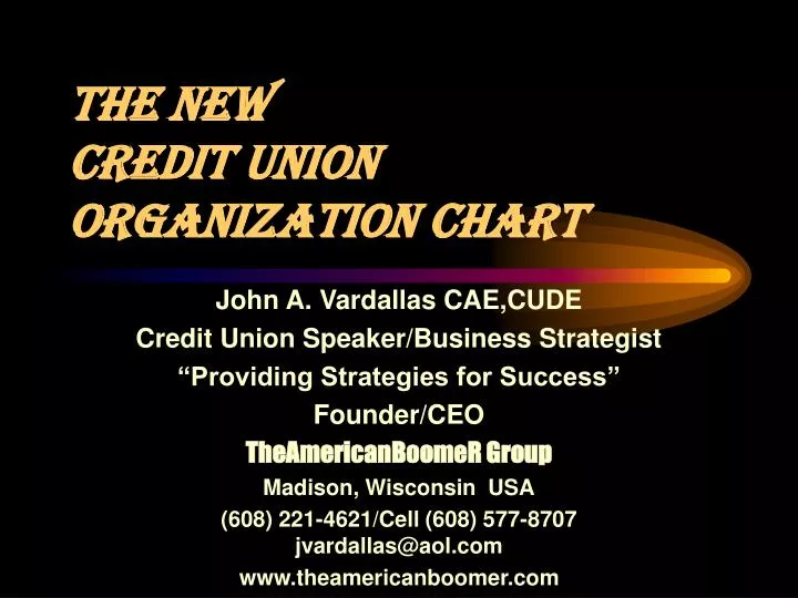 the new credit union organization chart