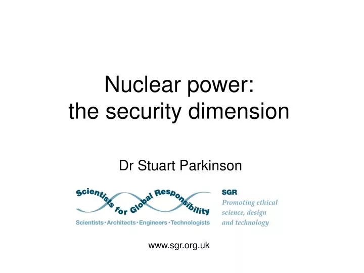 nuclear power the security dimension