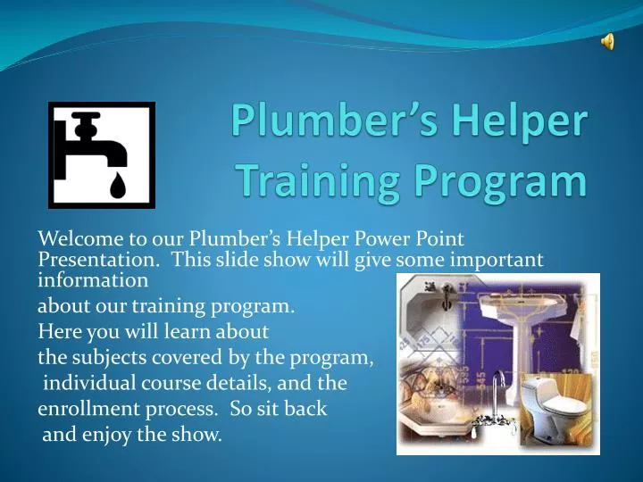 plumber s helper training program