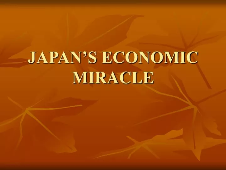 japan s economic miracle