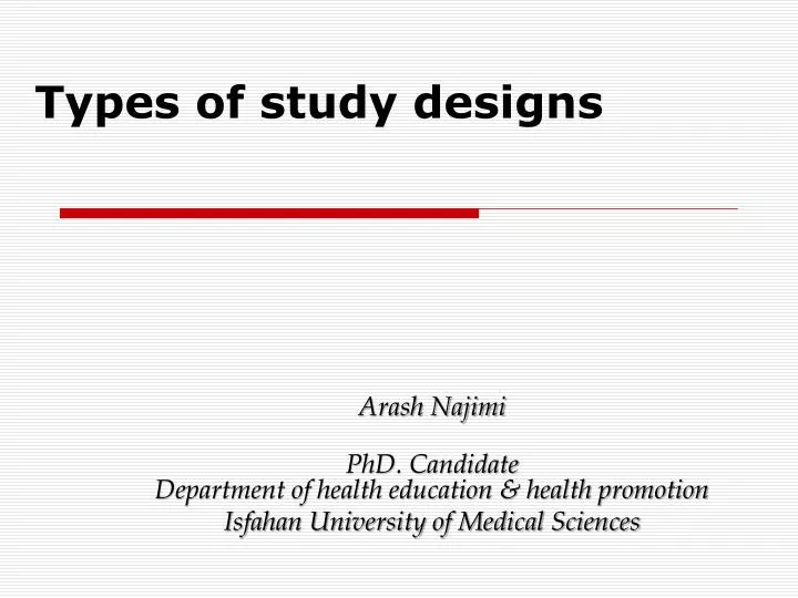 types of study designs