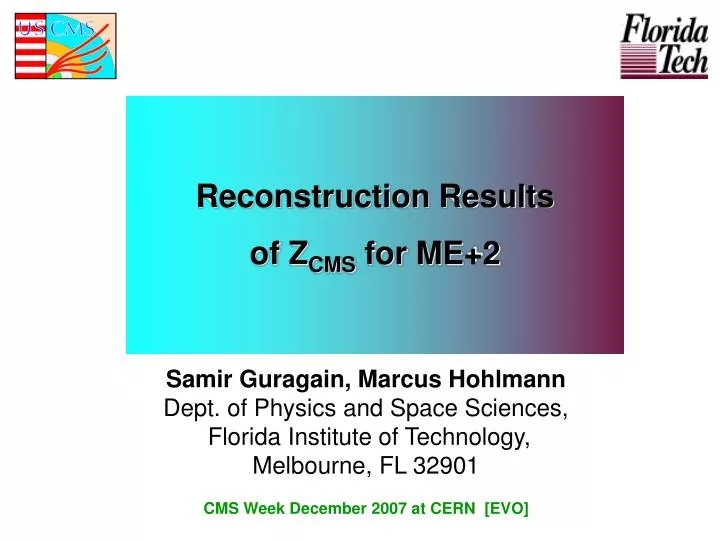 reconstruction results of z cms for me 2