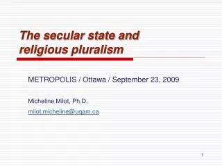 The secular state and religious pluralism