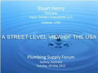 Stuart Henry Principle Aqua Global Consultants LLC Indiana, USA