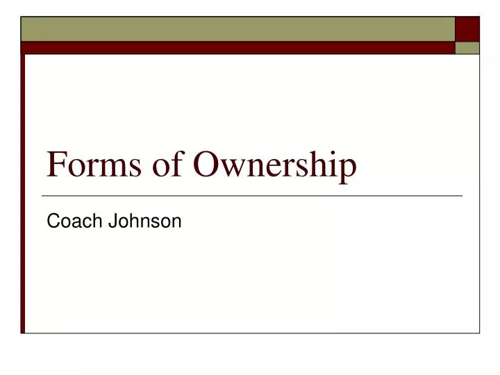 forms of ownership