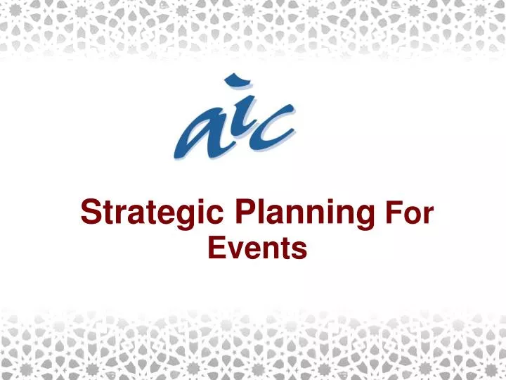 strategic planning for events