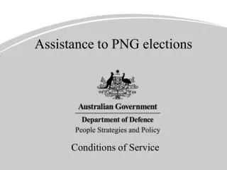 Assistance to PNG elections