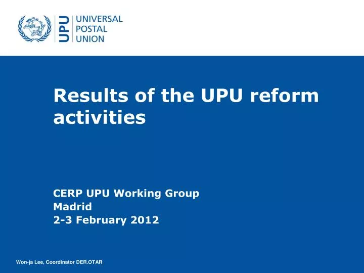 results of the upu reform activities