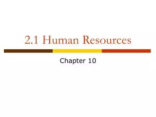 2.1 Human Resources