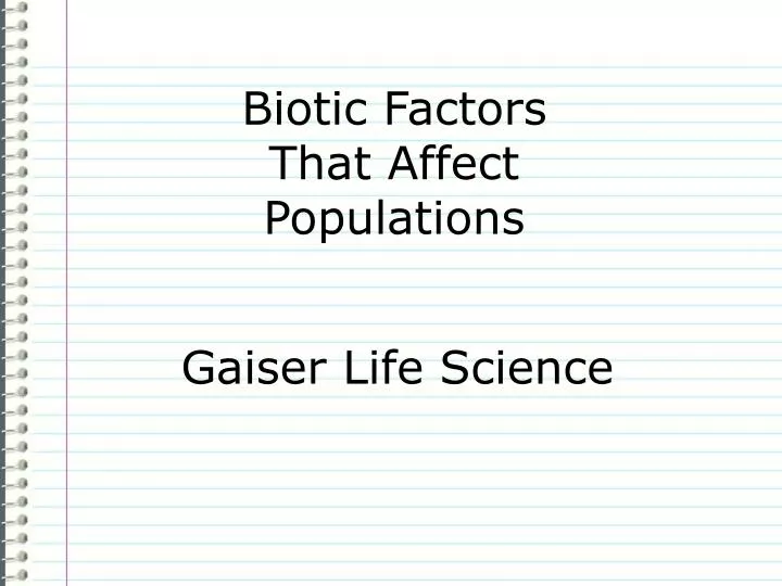 biotic factors that affect populations