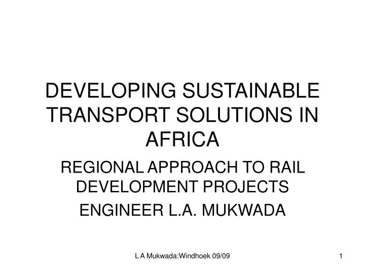 developing sustainable transport solutions in africa