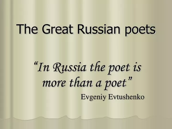 the great russian poets