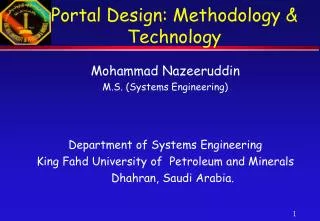 Portal Design: Methodology &amp; Technology
