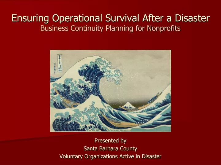 ensuring operational survival after a disaster business continuity planning for nonprofits