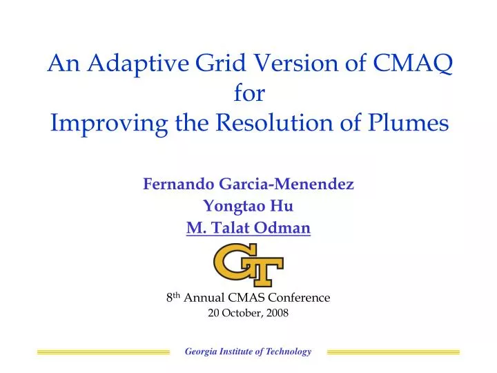 an adaptive grid version of cmaq for improving the resolution of plumes