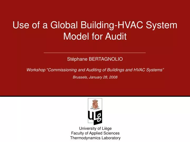 use of a global building hvac system model for audit