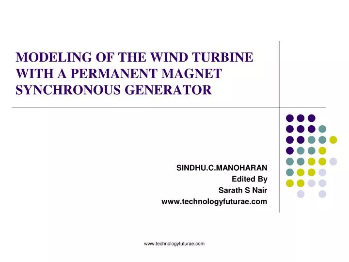modeling of the wind turbine with a permanent magnet synchronous generator