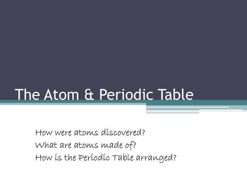 PPT - The Atom & Periodic Table PowerPoint Presentation, free download ...
