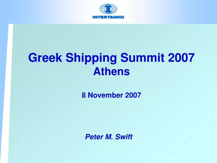 greek shipping summit 2007 athens 8 november 2007