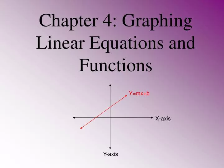 chapter 4 graphing linear equations and functions