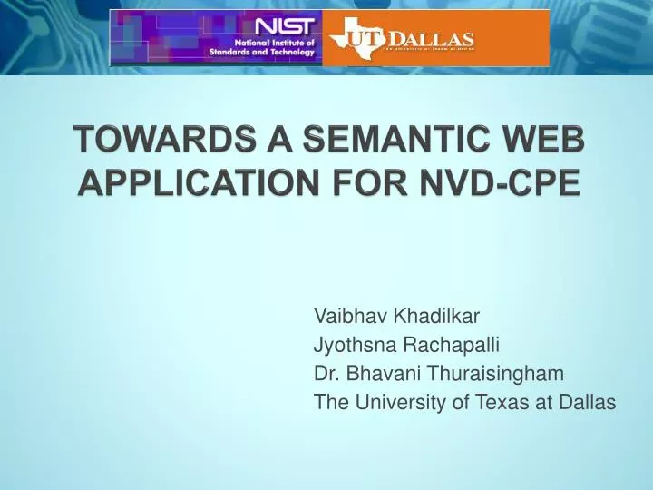 towards a semantic web application for nvd cpe