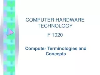 Computer Terminologies and Concepts