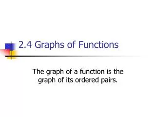2.4 Graphs of Functions