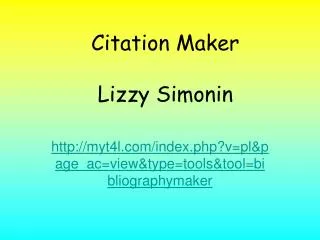 Citation Maker Lizzy Simonin