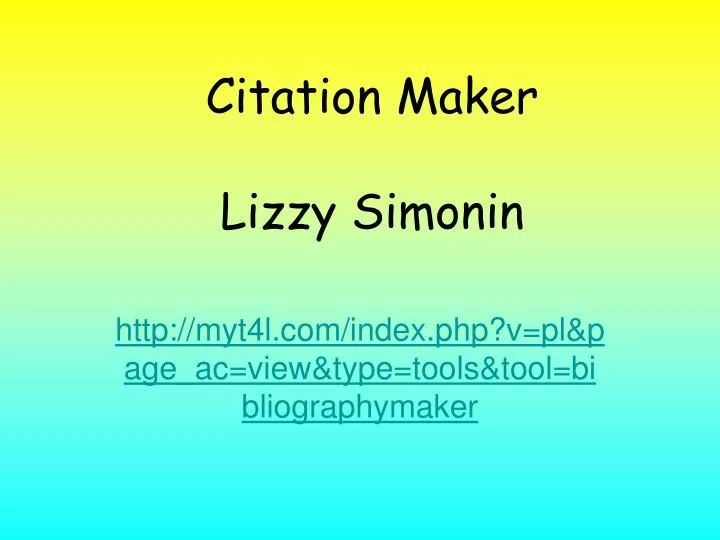 citation maker lizzy simonin