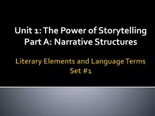 Literary Elements and Language Terms Set #1