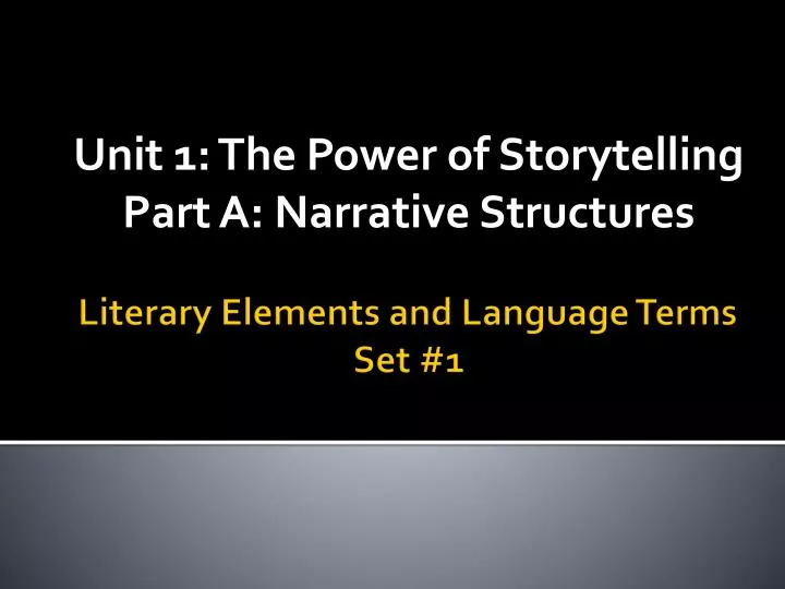 unit 1 the power of storytelling part a narrative structures