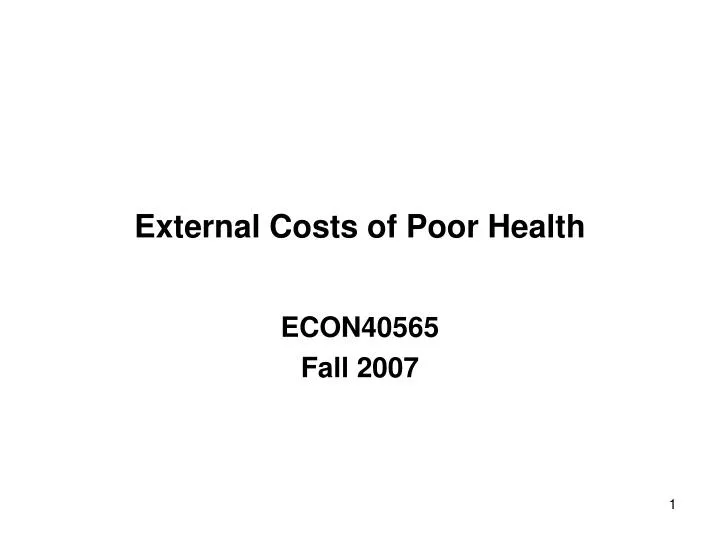external costs of poor health