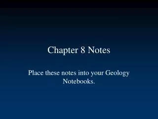 Chapter 8 Notes