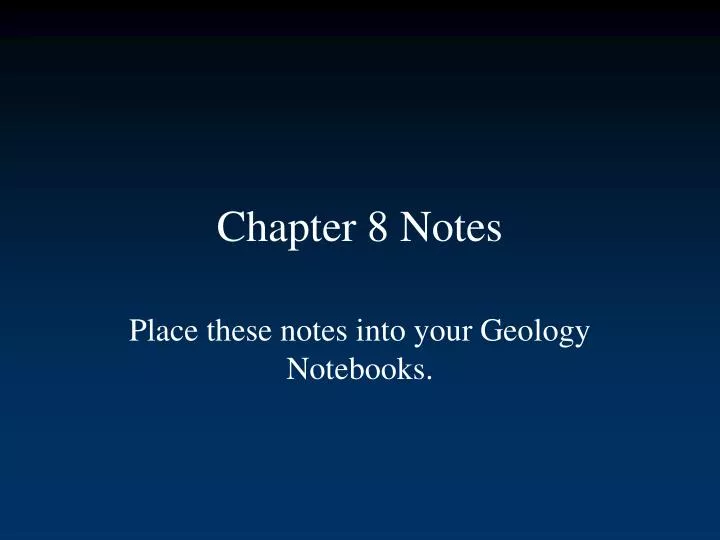 chapter 8 notes