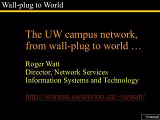 Wall-plug to World