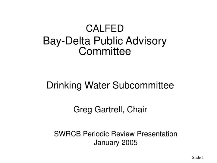 drinking water subcommittee greg gartrell chair