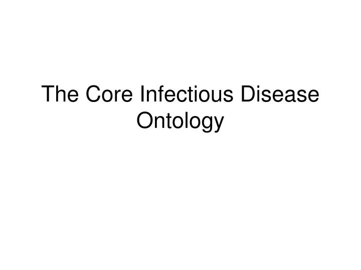 the core infectious disease ontology