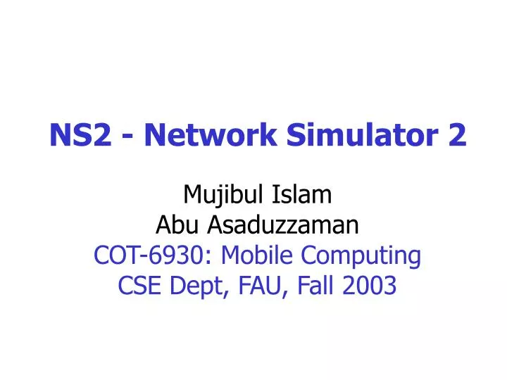 ns2 network simulator 2